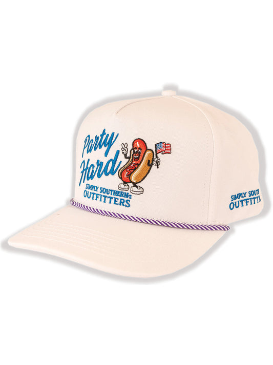 Party Hard Hot Dog Embroidered Hat