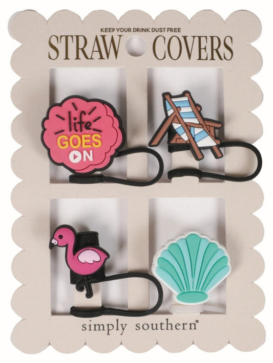 Simply Southern Straw Covers - Flamingo