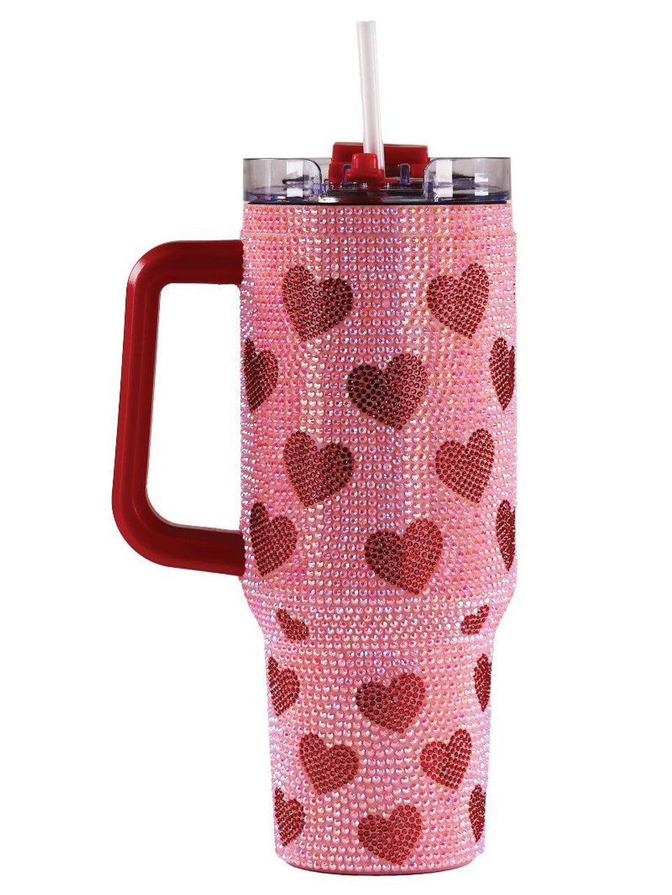 Valentine Hearts Sequin Tumbler (40oz)