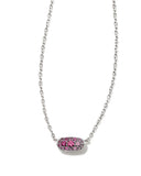 Grayson Silver Crystal Necklace in Pink Ombre