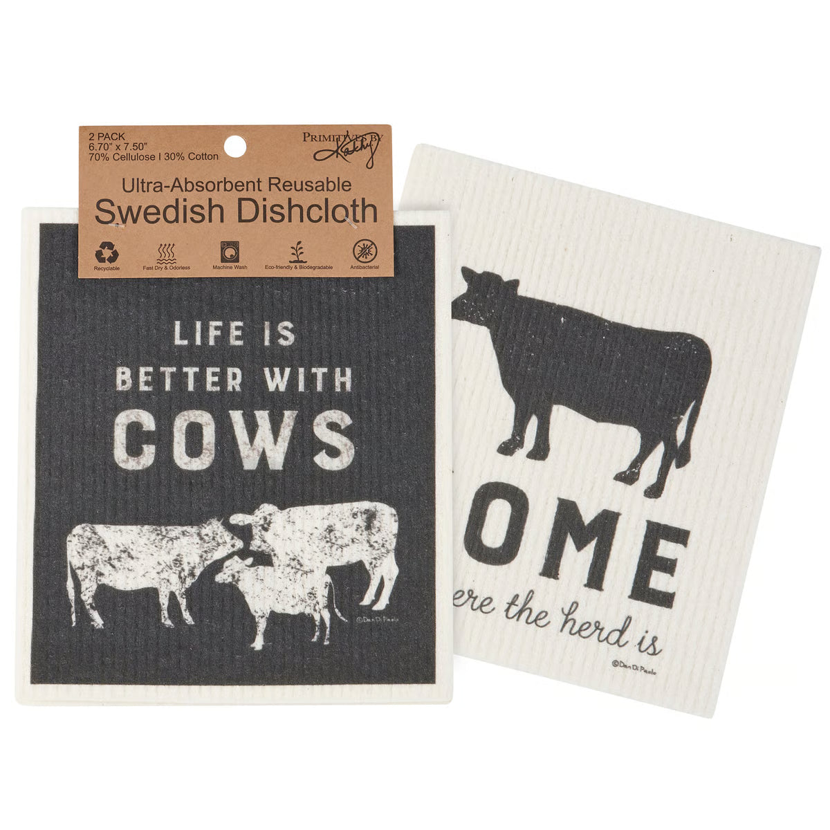 Cows Swedish Dishcloth Set - Thumbnail 2