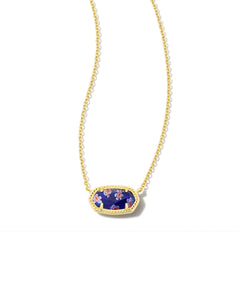 Elisa Gold Necklace in Cobalt Blue Mosaic