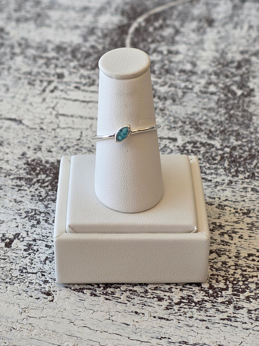 Geometric Stacker Ring - Marquise