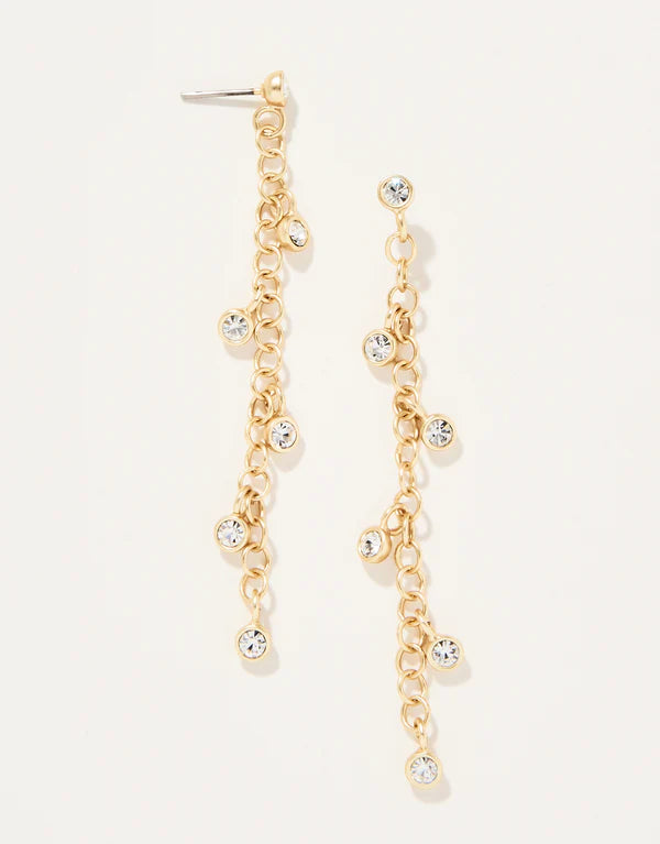 Swinging Chain Earrings Crystal