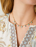 Maera Bitty Bead Necklace 15" Amazonite