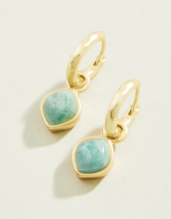 Maera Drop Hoop Earrings Amazonite