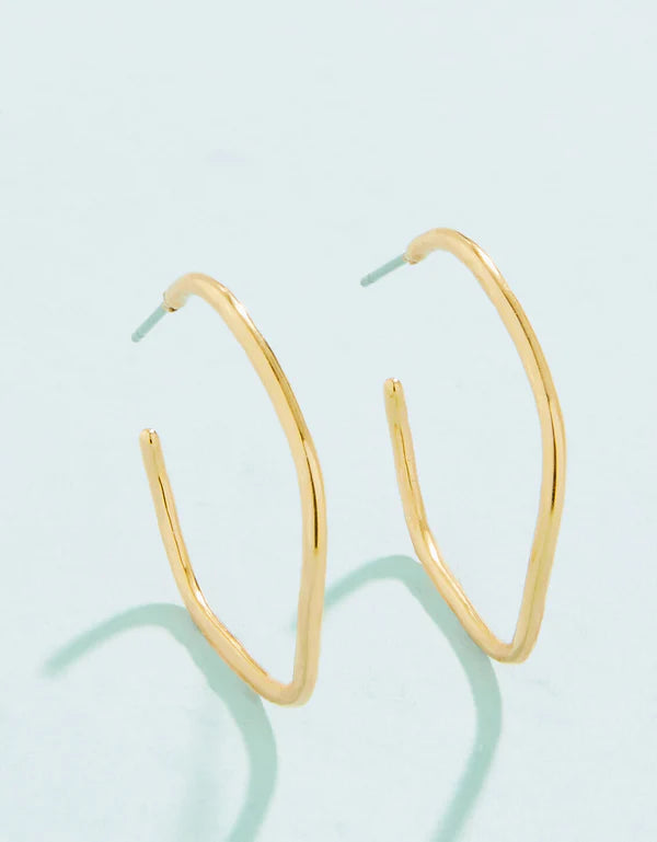 Ripple Wave Hoop Earrings 32mm