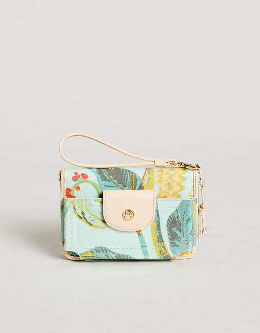 Multi Phone Wallet Queenie Tropical Floral Sea Foam