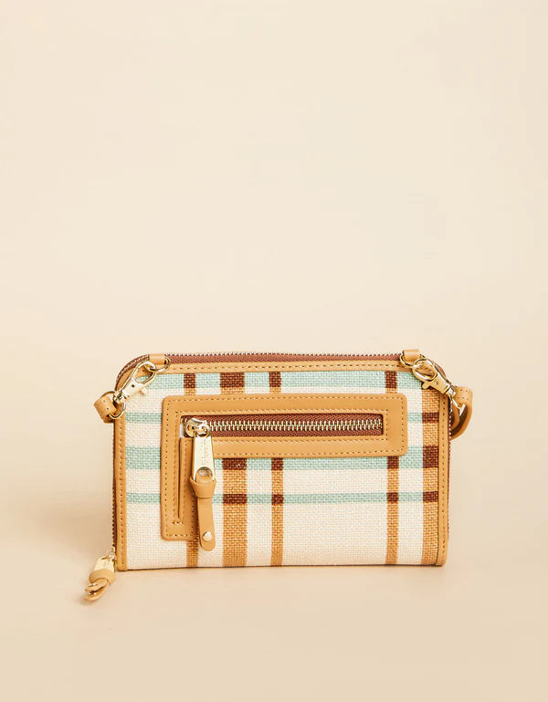 Multi Phone Crossbody Kalalanta Plaid Cream