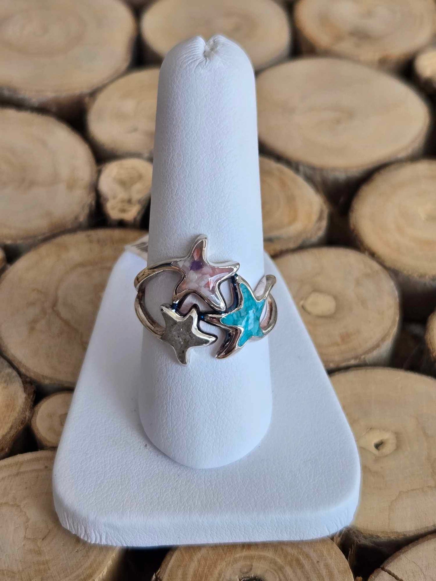 Triple Starfish Ring