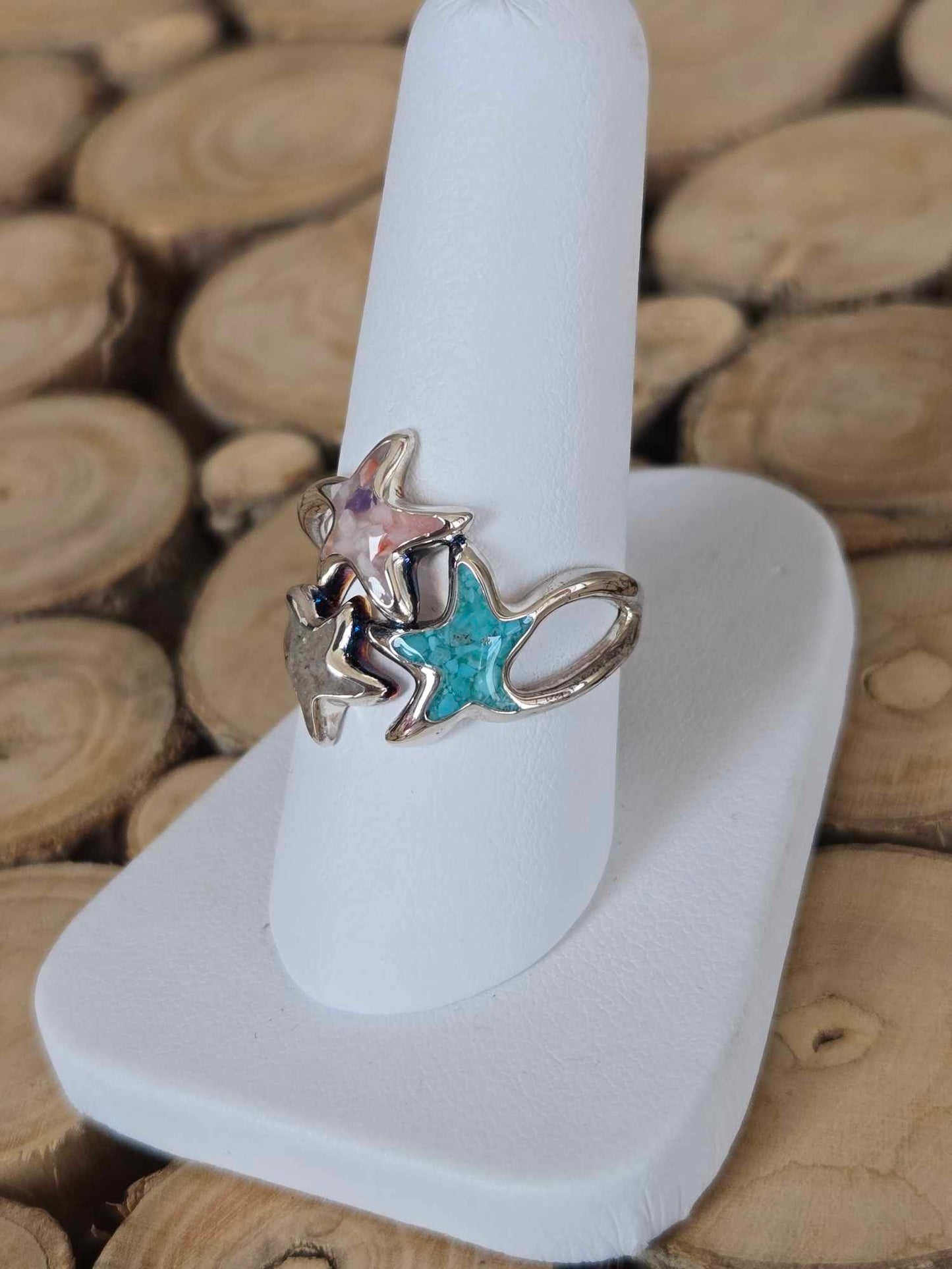 Triple Starfish Ring