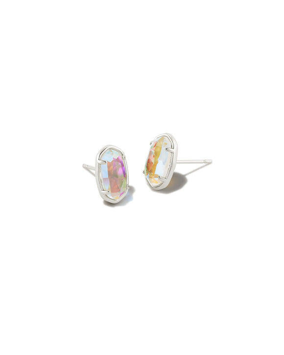 Grayson Silver Stud Earrings in Dichroic Glass