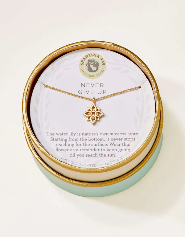 SLV Necklace 18" Never Give Up/Lotus