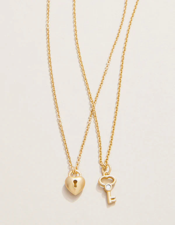 SLV Necklace 18" Best Friends/Heart Key (2 piece set)