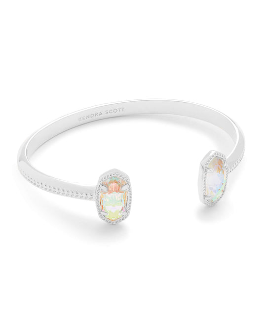Elton Silver Cuff Bracelet in Dichroic Glass