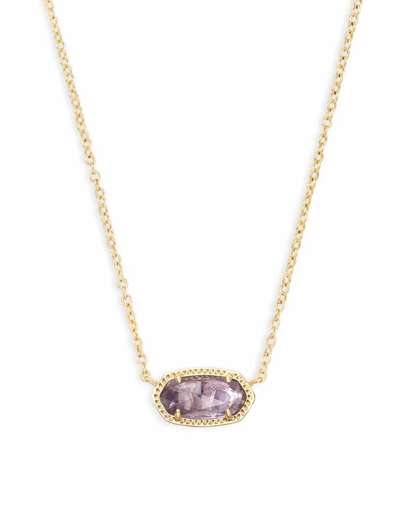 Elisa Gold Pendant Necklace In Amethyst