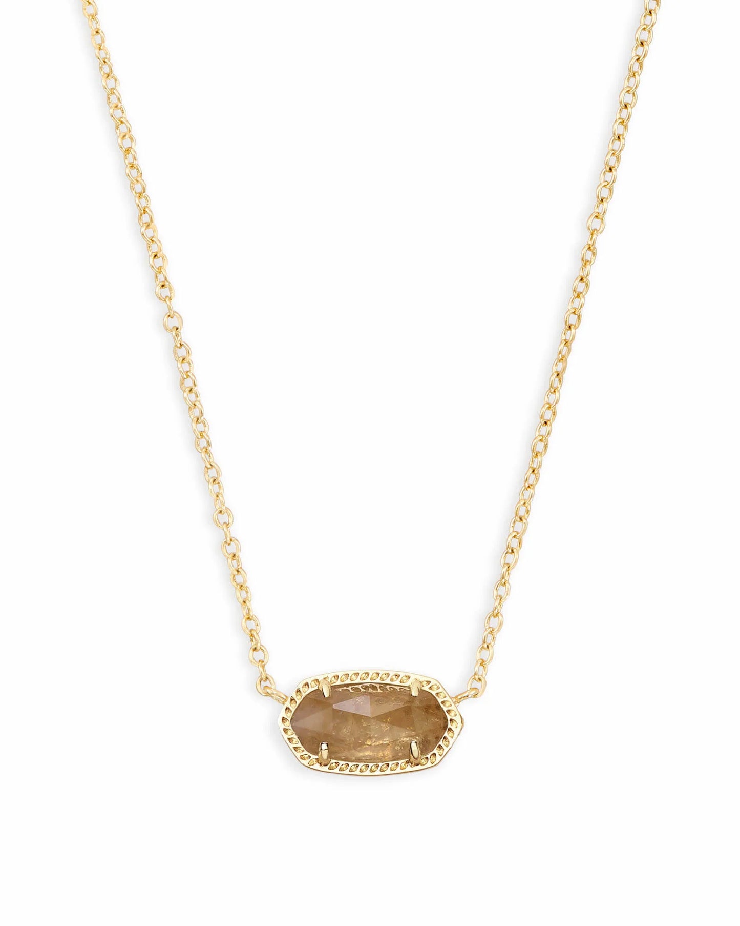 Elisa Gold Pendant Necklace in Citrine