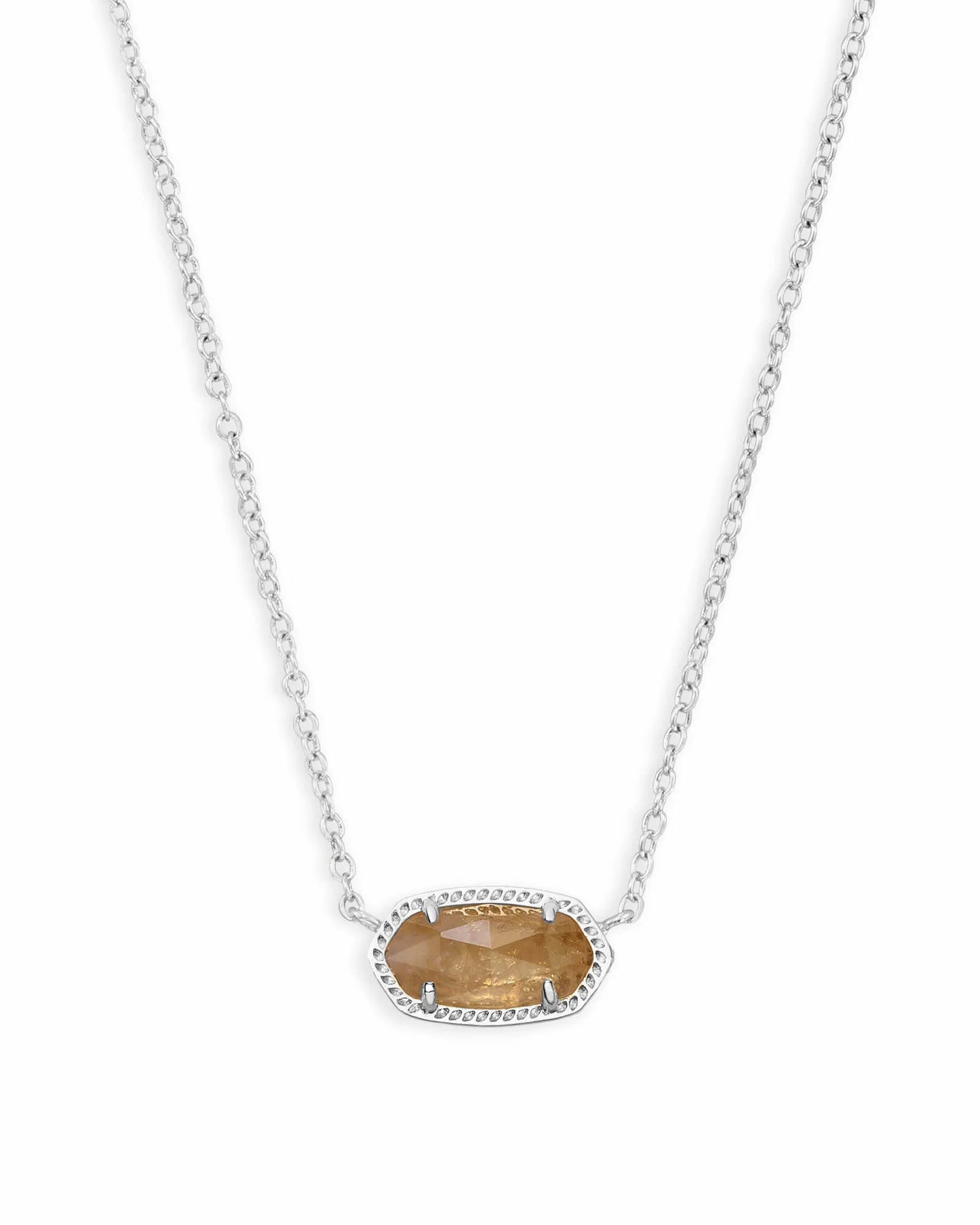 Elisa Silver Pendant Necklace in Citrine