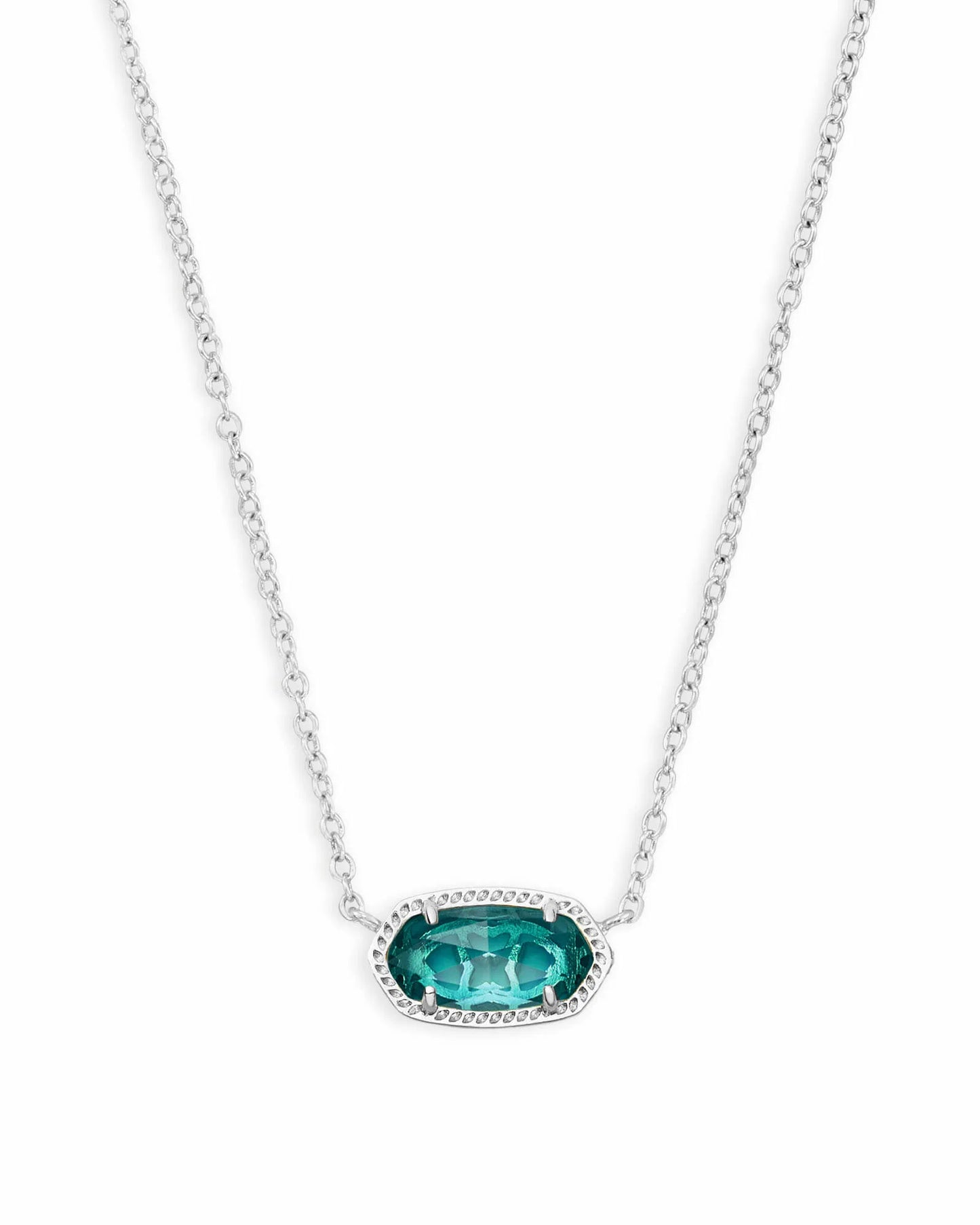 Elisa Silver Pendant Necklace in London Blue Glass