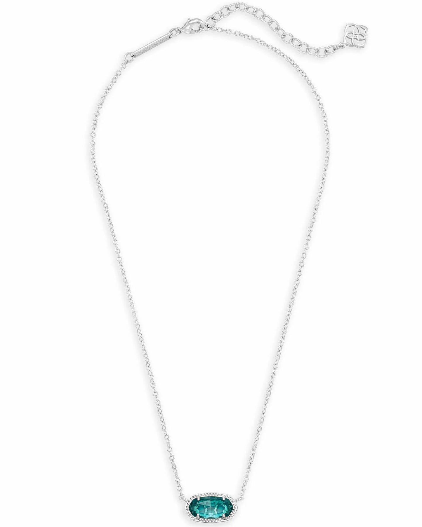 Elisa Silver Pendant Necklace in London Blue Glass