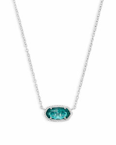 Elisa Silver Pendant Necklace in London Blue