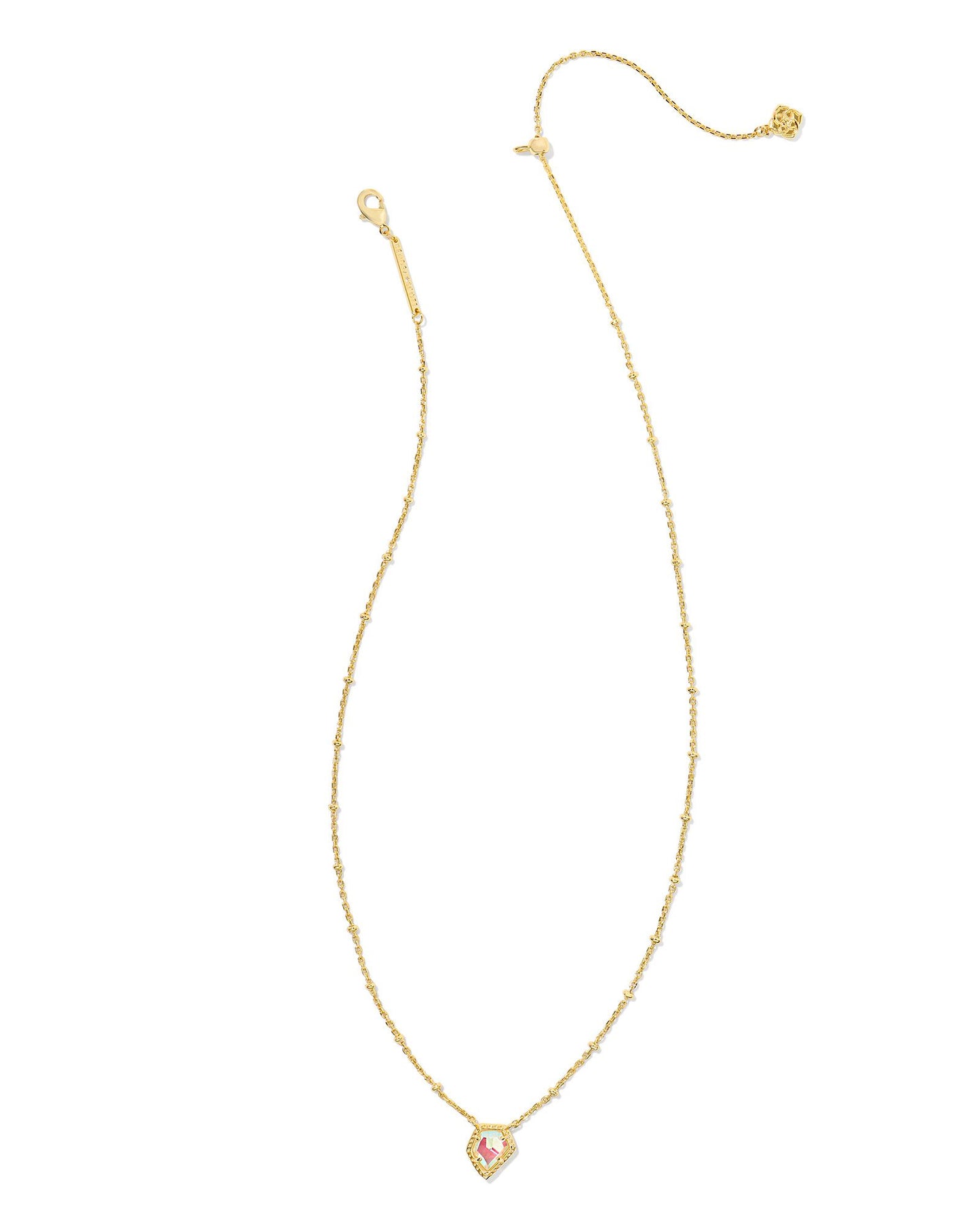 Framed Gold Tess Satellite Short Pendant Necklace in Dichroic Glass