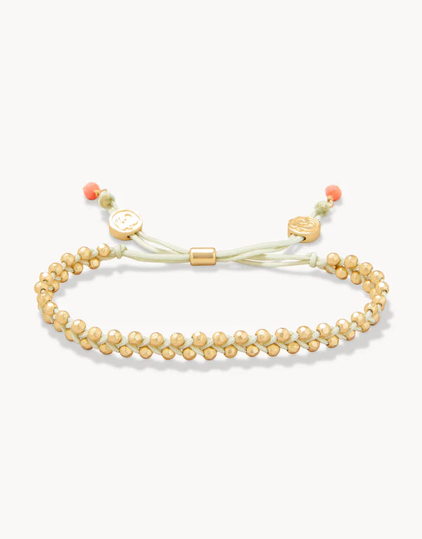 Friendship Bracelet Sage/Gold Beads