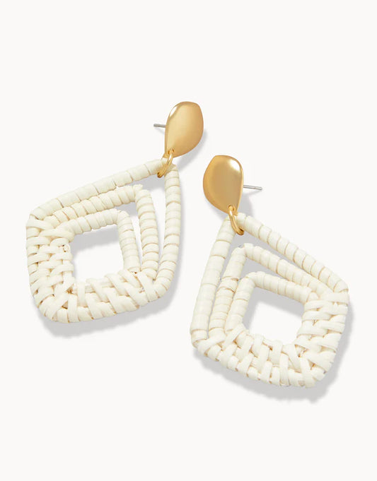 Jesse Wicker Earrings White