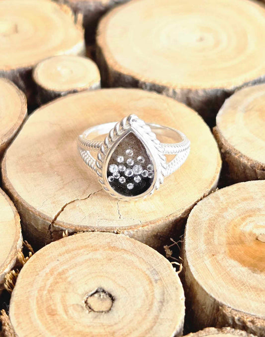 Modern Mermaid Ring by Captain Kate - Diamond & Obsidian Gradient
