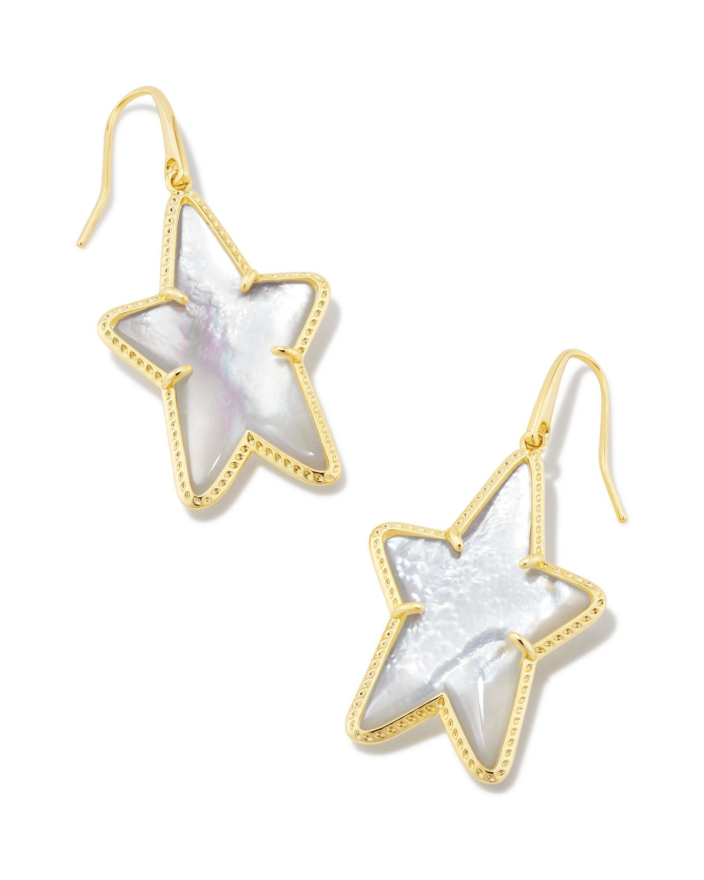 Ada Gold Star Earrings in Ivory Mother of Pearl