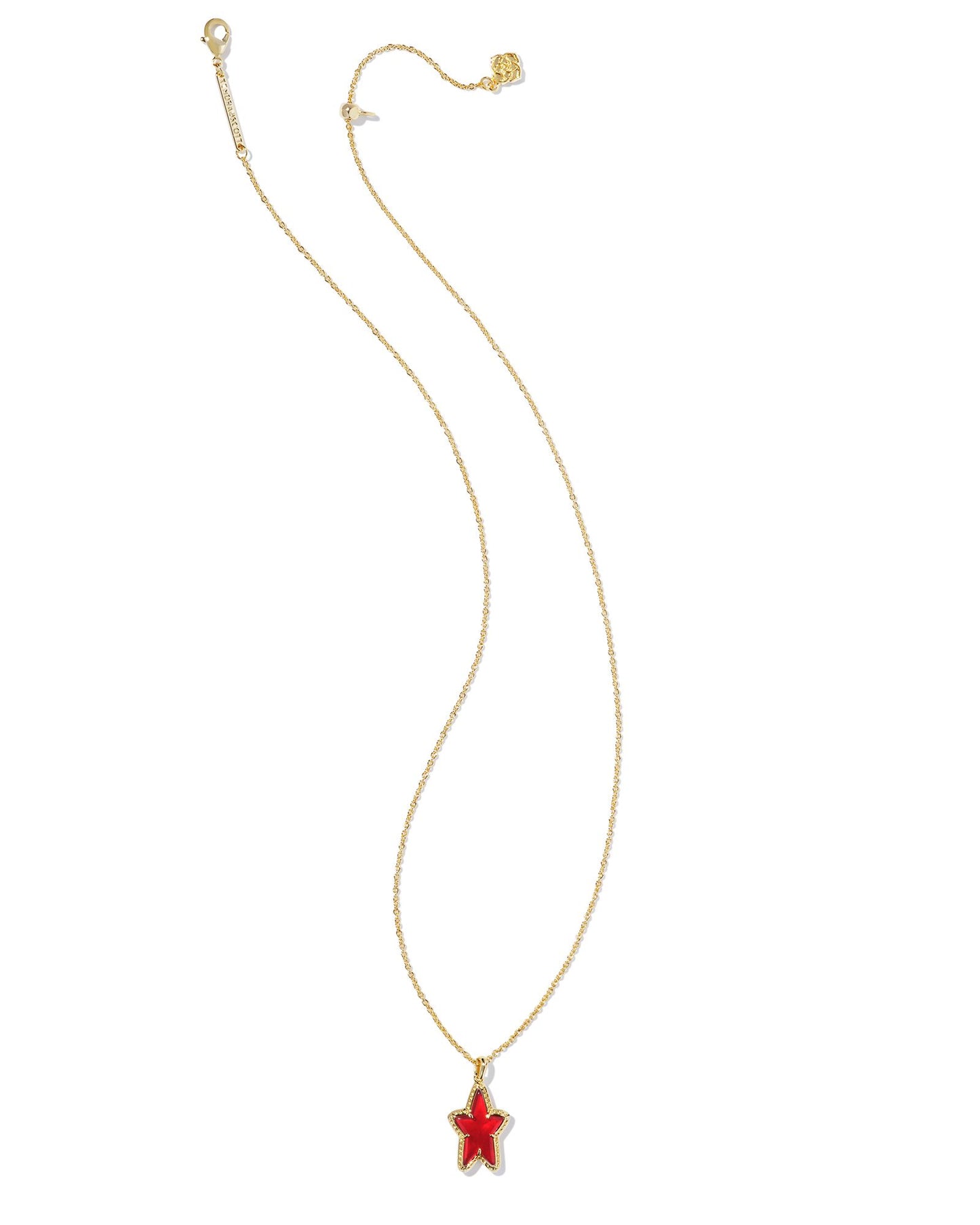 Ada Gold Star Short Pendant in Red Illusion