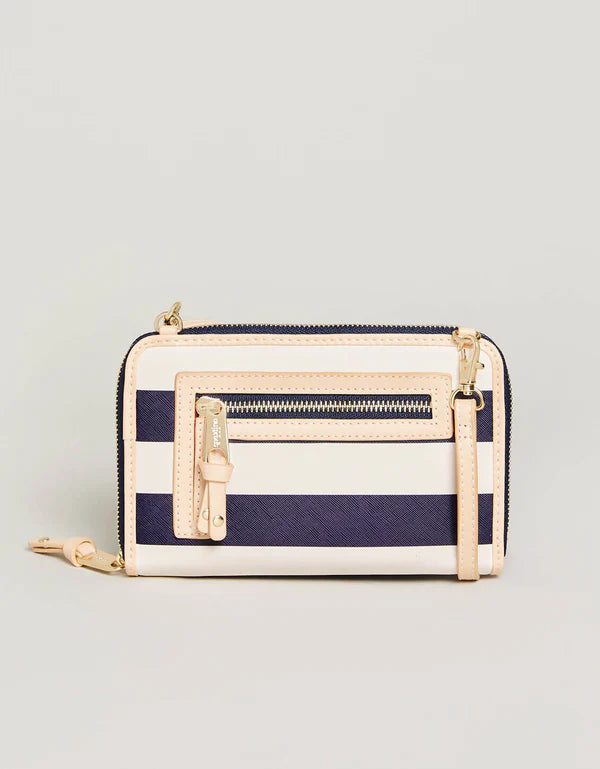 Multi Phone Crossbody Navy Stripe