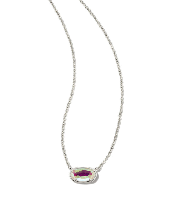 Grayson Silver Pendant Necklace in Dichroic Glass