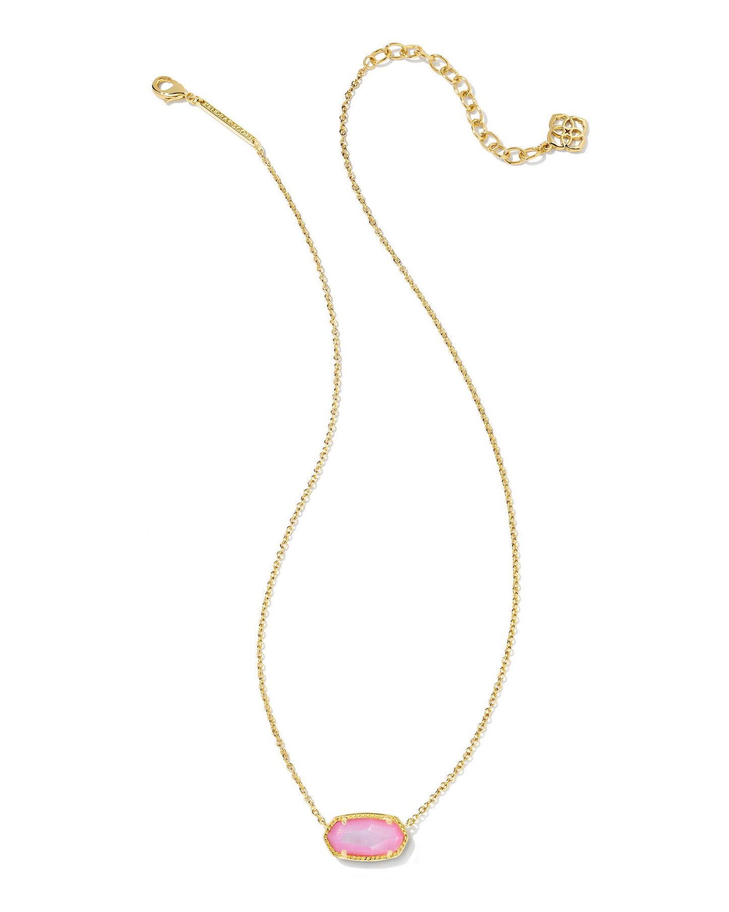 Elisa Gold Pendant Necklace in Blush Ivory Mother of Pearl