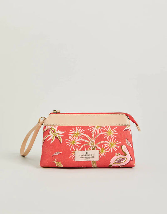 Emma Wristlet Lowcountry Fauna Red