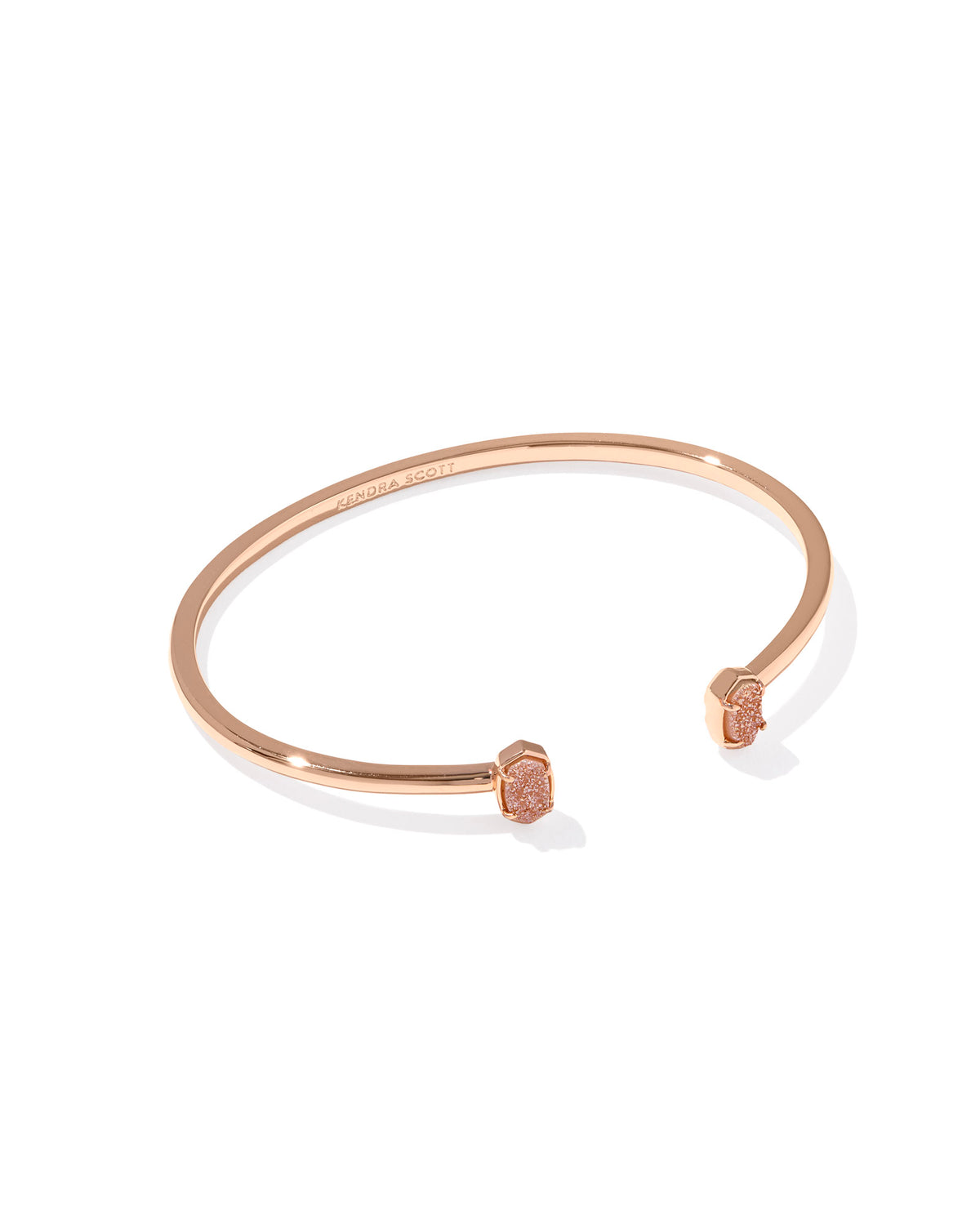 Emilie Rose Gold Cuff Bracelet in Sand Drusy