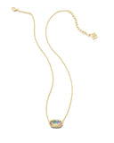 Elisa Gold Pendant Necklace in Yellow Watercolor Illusion