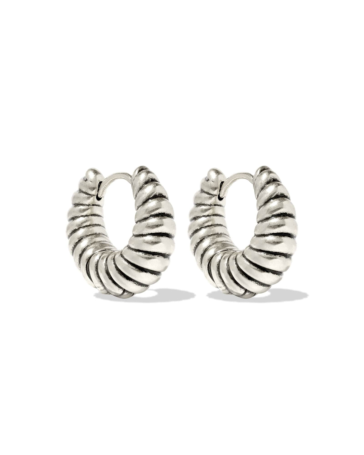 Sandy Vintage Silver Huggie Earrings