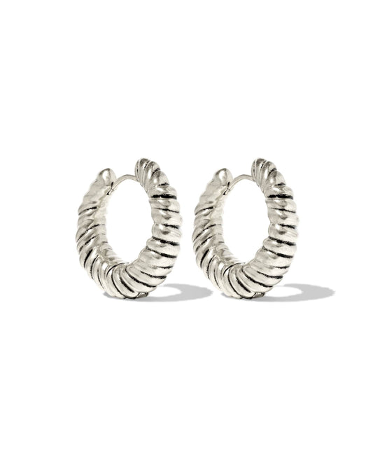 Sandy Vintage Silver Hoop Earrings