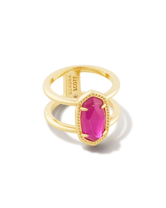 Elyse Gold Ring in Azalea Illusion