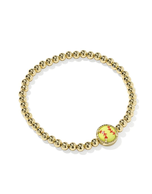 Softball Gold Stretch Bracelet in Chartreuse Magnesite