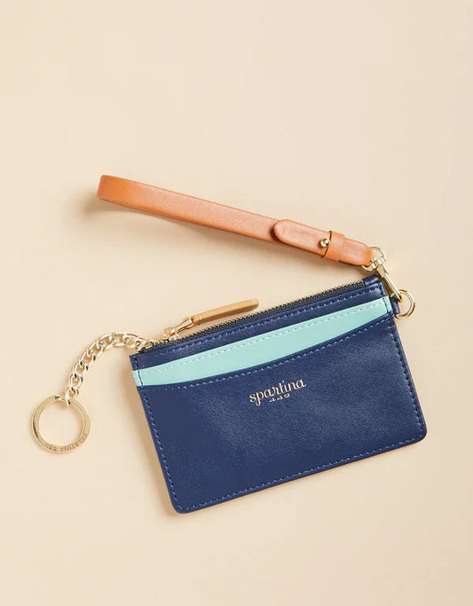 Slim Card Coinpurse Navy Seafoam Color Block