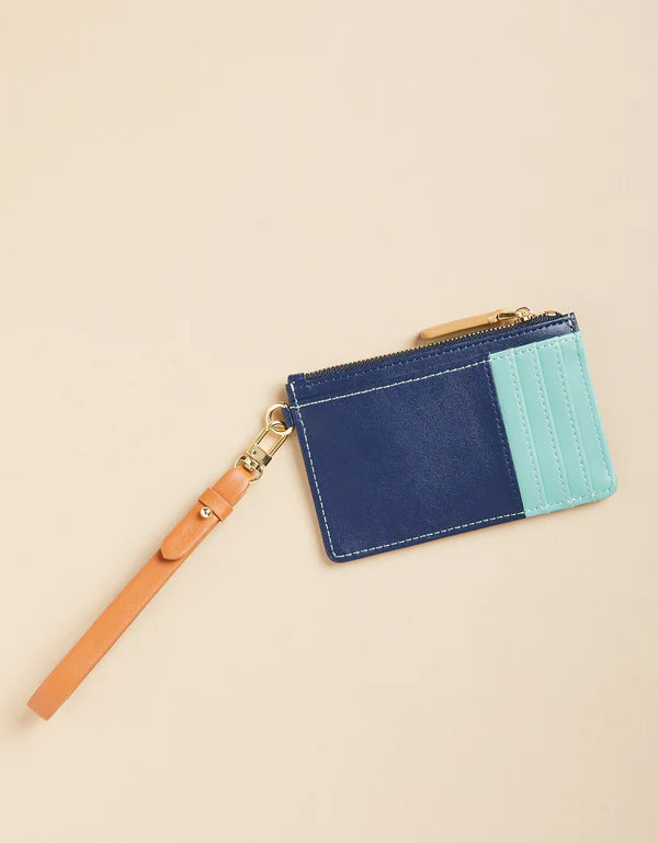 Slim Card Coinpurse Navy Seafoam Color Block