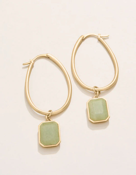 Chateau Hoop Earrings Frosty Green