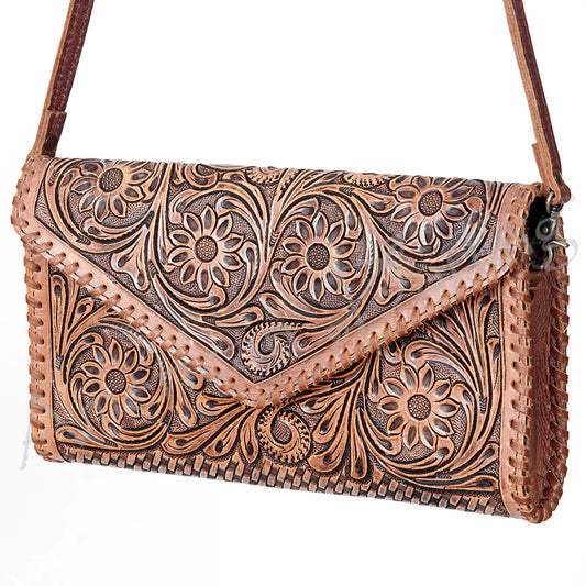 ADBG395BR - Tooled Envelope Style Crossbody