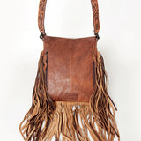 ADBGS192BRAH - Concealed Carry Messenger Hand Tooled Hair on Hide Crossbody