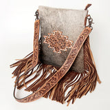 ADBGS192BRAH - Concealed Carry Messenger Hand Tooled Hair on Hide Crossbody