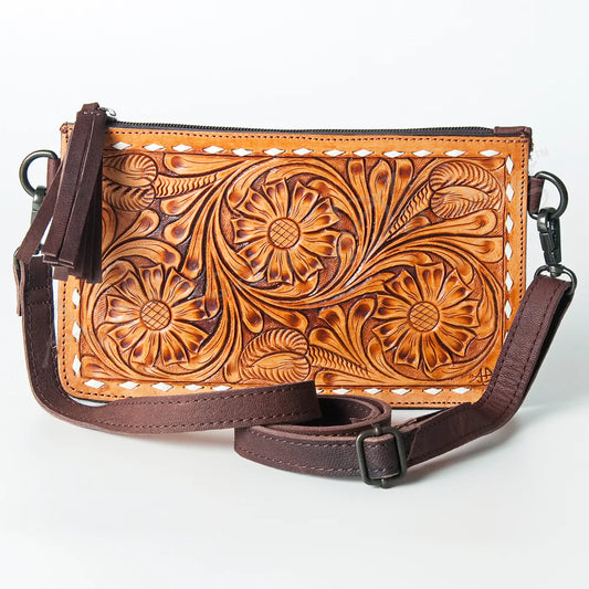 ADBGZ277A - Tooled Leather Crossbody