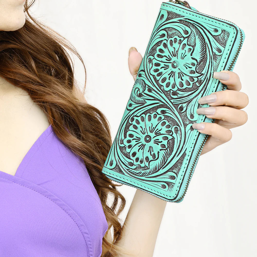 ADBGZ731B - Turquoise Tooled Wallet