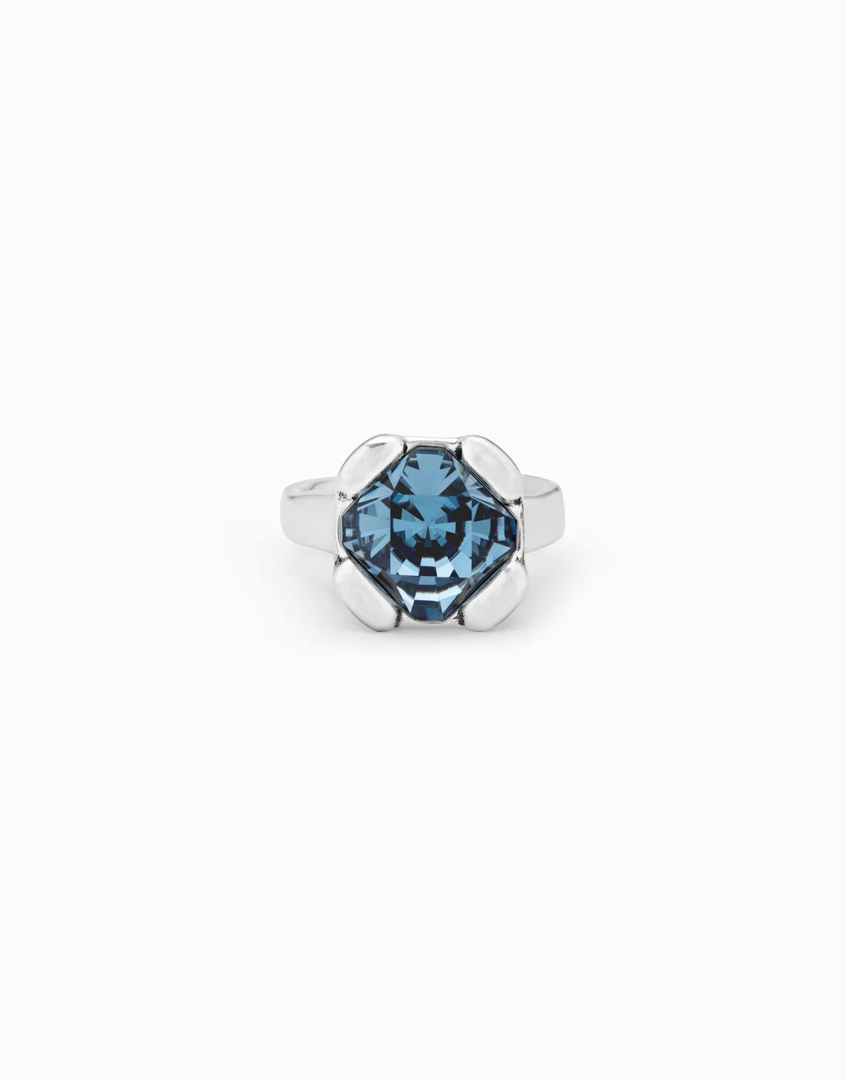Ring with blue crystal - Silver